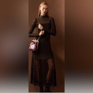 ME+EM Black Sheer Maxi Dress